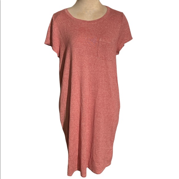 Prana Dresses & Skirts - Prana Striped Red White Dress Short Sleeves Front Pocket Size M